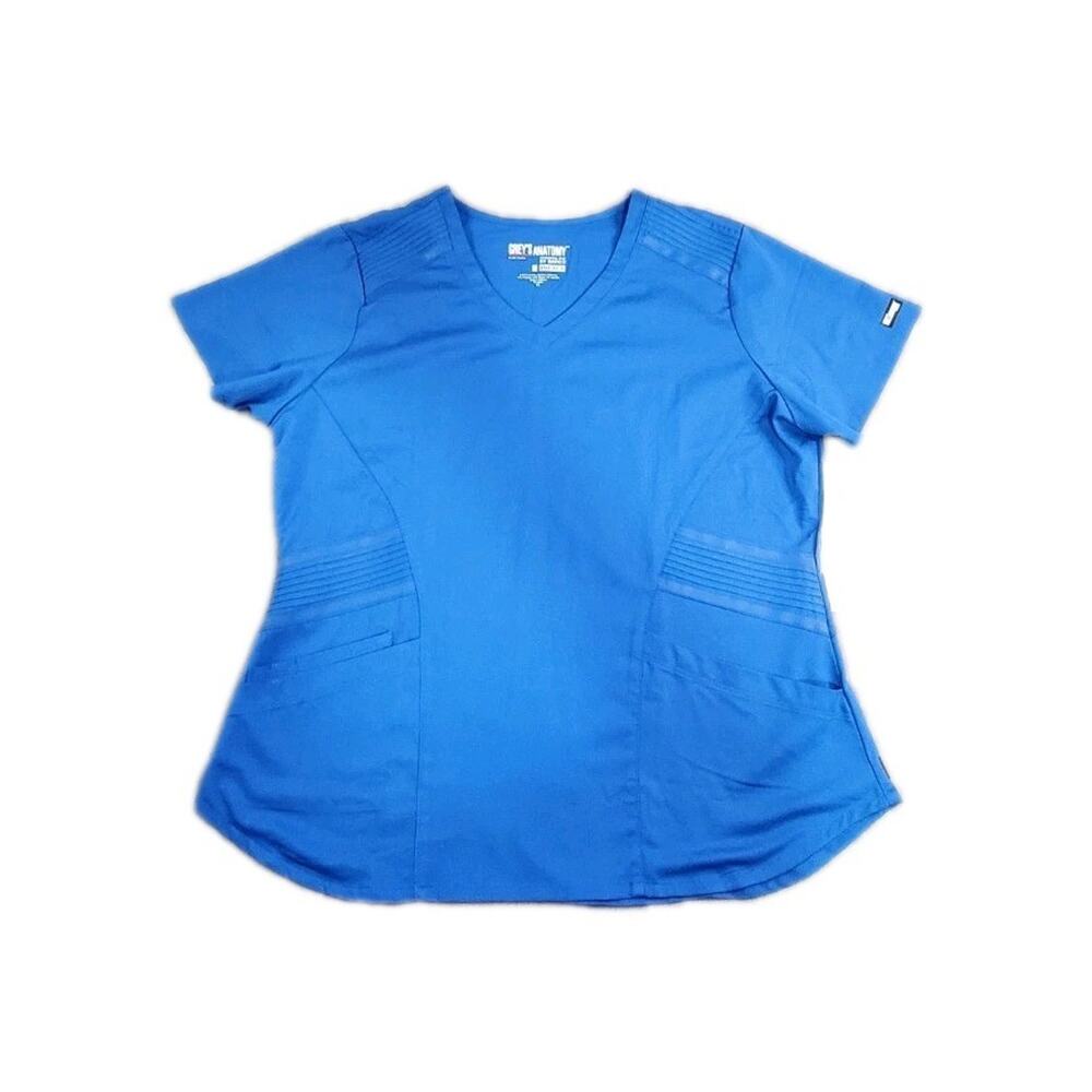 Greys Anatomy Size XL Womens Blue Scrub Top NWT Professional Wear By Barco C8